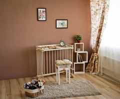 С 751 Кровать детская  приставная "Малуша" (слоновая кость)