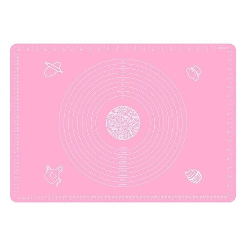 Силиконовый коврик для раскатывания теста, цвет розовый, 65х45 см