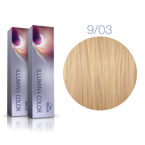 Wella Professional Illumina Color 9/03 (Очень светлый блонд натуральный золотистый) - Стойкая крем-краска для волос