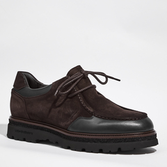 Замшевые полуботинки Luca Guerrini 13279 коричневые на меху