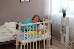 С 751 Кровать детская  приставная "Малуша" (слоновая кость)