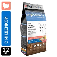Сухой корм ProBalance Adult Light Turkey для взрослых собак всех пород с индейкой