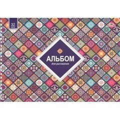 Альбом для рисования А4 32л., Апплика, гребень, мелованный картон, глиттер, блок офсет, 100г/м2, "Ассорти"