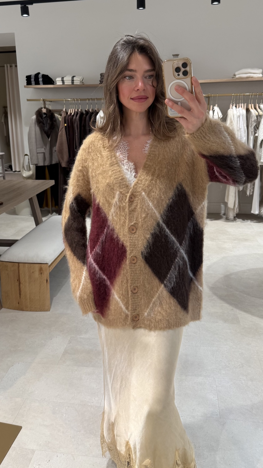 Кардиган с большими ромбами ПРЕМИУМ КАЧЕСТВА