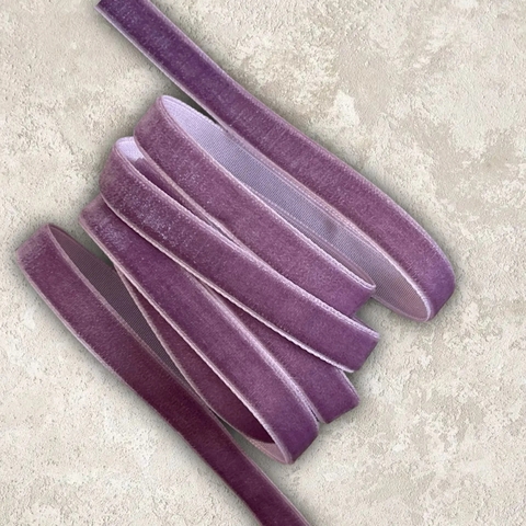 Лента бархатная 1 см  вишневая пенка №199 (1метр)