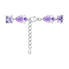 Браслет-дорожка теннисный из серебра с аметистовыми фианитами