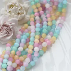 Селенит бусины, шарик, микс, 8 мм, 1 нить, К021