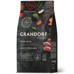 Сухой корм GRANDORF FRESH CAT Duck STERILISED беззерновой, утка с бататом для стерилизованных кошек, диетическая формула для особо аллергичных кошек 2кг