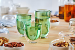Стеклянный стакан с двойными стенками зеленого цвета, 250 мл