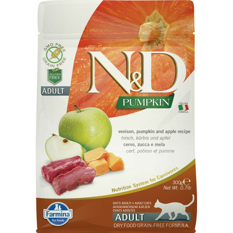 Farmina N&D GF Pumpkin сухой корм для кошек (оленина с яблоком и тыквой) 300 гр