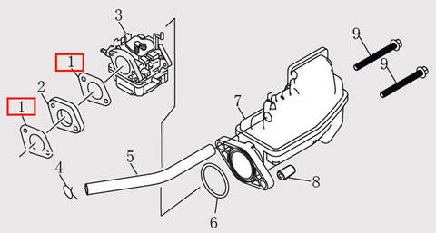 Прокладка карбюратора для лодочного мотора F9.8 Sea-PRO