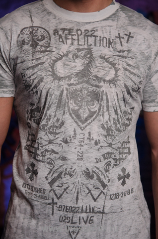 Affliction | Футболка мужская двусторонняя Anti-Matter Reversible T-shirt A4156 передний принт