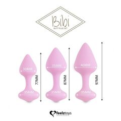Набор из 3 нежно-розовых анальных пробок Bibi Butt Plug Set - 