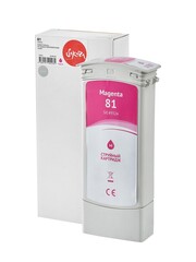 Струйный картридж Sakura C4932A (№81 Magenta) для HP Designjet 5000/5000PS/5500/5500PS, водорастворимый тип чернил, пурпурный, 750 мл.