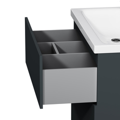 Тумба с раковиной напольная, 75 см, 2 ящика, графит матовый AM.PM Gem - M90FSX07522GM32