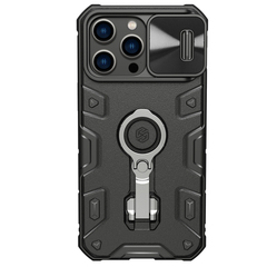 Чехол с поддержкой беспроводной зарядки MagSafe от Nillkin для смартфона iPhone 14 Pro Max, серия CamShield Armor Pro Magnetic Case, с поворотным кольцом и защитной шторкой