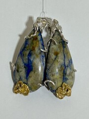 Азурит (серебряные серьги)