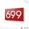 Номер на дверь 699, табличка на дверь для офиса, квартиры, кабинета, аудитории, склада, красная 120х70 мм, Айдентика Технолоджи