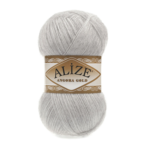 Пряжа Alize Angora Gold 208 светло-серый меланж