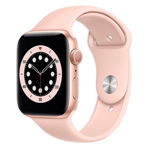 Смарт-часы Apple Watch S6 44mm  Gold Aluminium Case with Pink Sand Sport Band (M00E3GK/A)