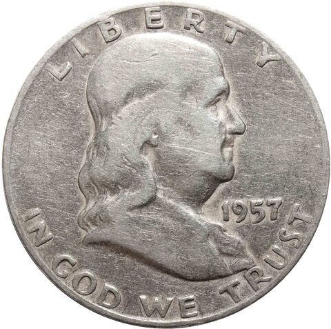 1/2 доллара 1957 год. США (D) VF (Франклин)