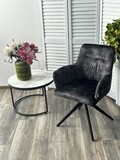 фото 2 Стул DANTE 360 град. поворот. VT5001-3 античный серый, велюр без пальчиковый/ черный, DISAUR на profcook.ru