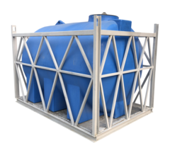 Емкость Г3000 в обрешетке Хромов 3000 л. горизонтальный (2200x1500x1970см;синий) - арт.560947