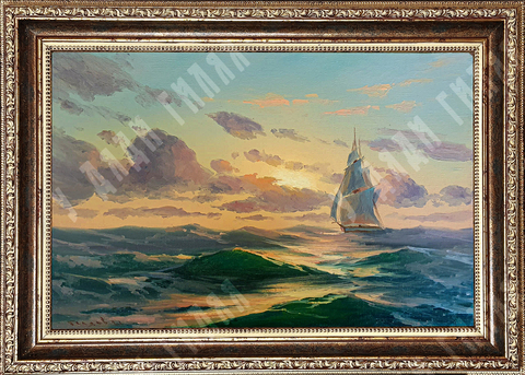 Беляев В. В. Парусник. Холст, масло. Россия, 2021 г.