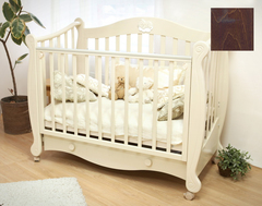 С 749 Кровать детская Валерия накладка №22 (мишка на облаке) (шоколад)