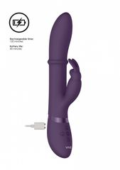 Фиолетовый вибратор-кролик Halo со стимулирующим кольцом - 24,5 см. - 