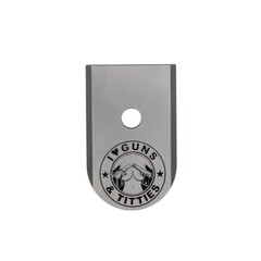 Пятка магазина GP с гравировкой I love guns матовая стальная