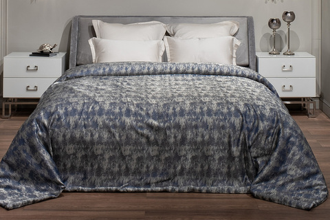 Покрывало на кровать 260x260 Garda Decor Houston синее с серым