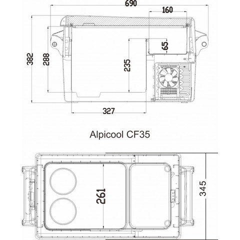 Компрессорный автохолодильник Alpicool CF35 (35 л.) 12-24-220В