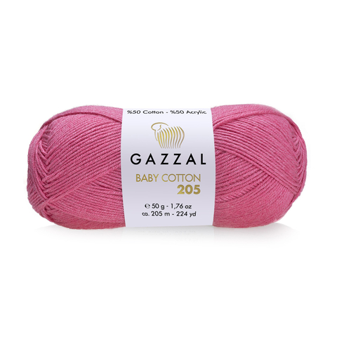 Пряжа Gazzal Baby Cotton 205 цвет 509 увядшая роза