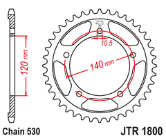 Звезда задняя JTR1800.42 для Suzuki GSX-R1000 01-06