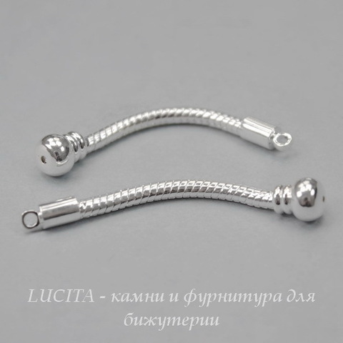 Основы для серег "Пандора" 50х7 мм (цвет - серебро), пара