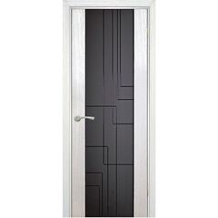 Купить Межкомнатная дверь шпон Лабиринт ясень белый остеклённая