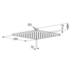 Kludi 64 425 0500 A-QA Верхний душ 250х250 мм, 1 режим, ½", 9 л/мин