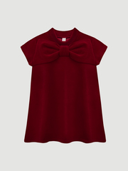 Велюровое платье Mjölk Red, с бантом