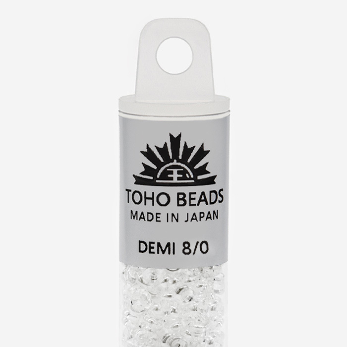 Японский бисер TOHO Demi 8/0 (№101), прозрачный глянцевый