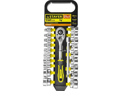 STAYER RSS 21M, 21 предм., (3/8?), Набор торцовых головок (27752-H21)