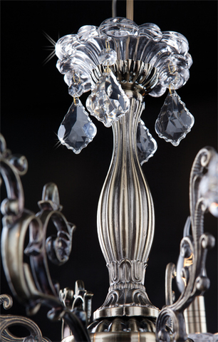 Подвесная люстра 3281/5 античная бронза / прозрачный хрусталь