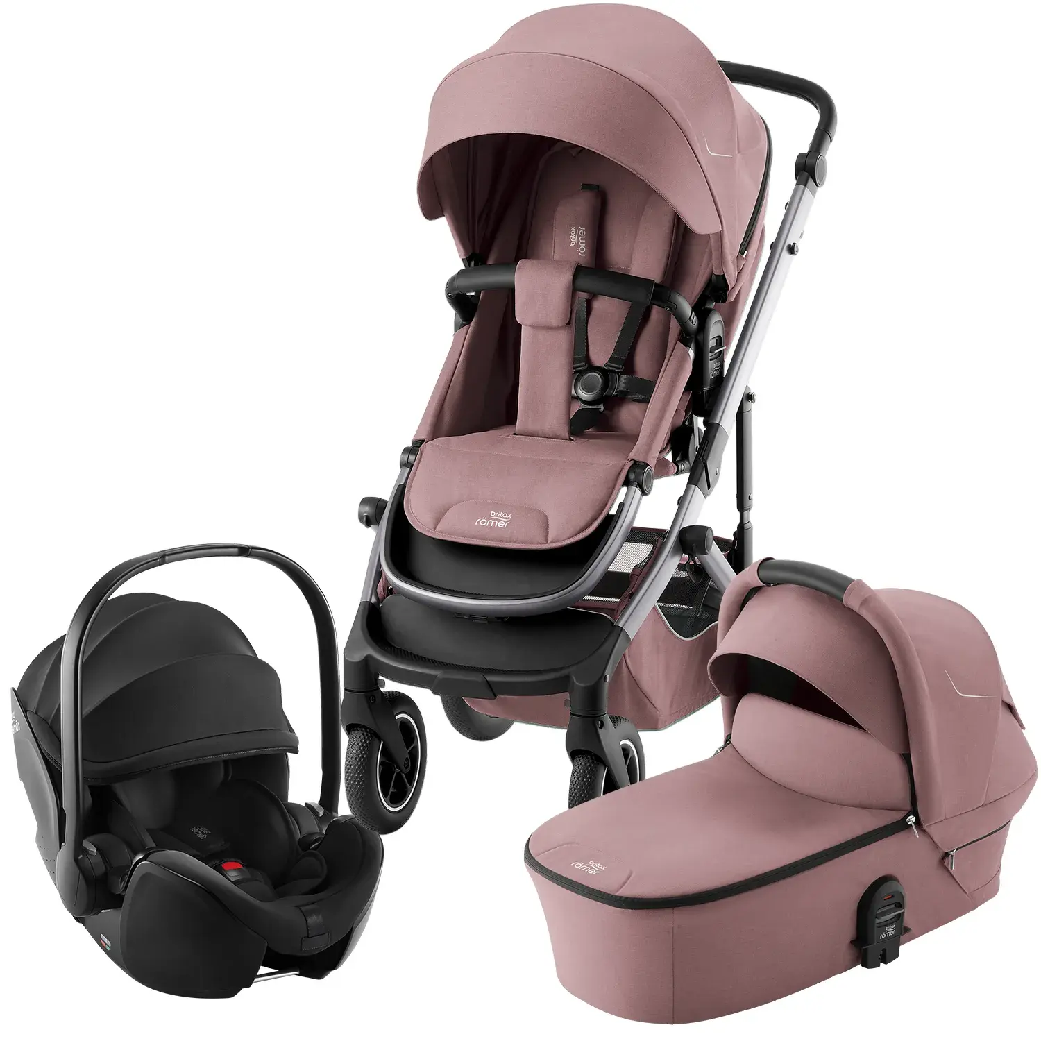 Britax Roemer Smile 5Z - 3 в 1 Коляска 3 в 1 Britax Roemer Smile 5Z Dusty Rose britax_roemer_smile_5Z___baby_safe_pro_space_black.webp