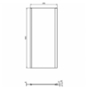Ideal Standart K9374V3 CONNECT 2 L Фиксированная боковая панель 90 см, высота 195 см, безопасное прозрачное стекло 6 мм, антиизвестковое покрытие Ideal Clean, алюминиевый профиль Silk Black, регулировка профиля до 50 мм