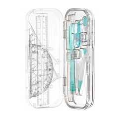 
          Готовальня Basir 7 предметов в пластиковом футляре, серия "Лапки", циркуль с запасными частями + набор пластиковых линеек