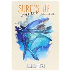 
          Скетчбук А5+, 40л.,"Грозная акула", 150г/м2., Проф-Пресс, КБС, твин-лак, холодная фольга