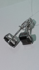 Раухтопаз (пусеты из серебра)