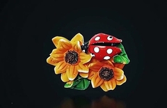 Силиконовый молд Божья коровка в цветах