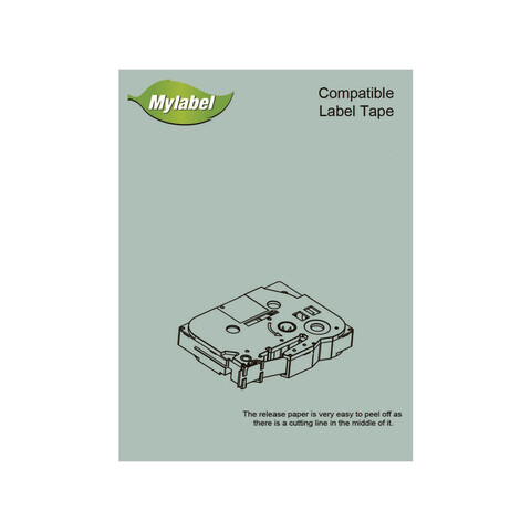 Картридж MyLabel для Brother TZe-631 (TZ631) с ламинированной лентой,12 мм (8м, чёрный текст на жёлтом фоне)