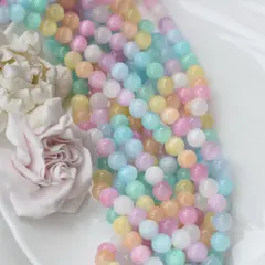 Селенит бусины, шарик, микс, 8 мм, 1 нить, К021
